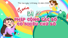 Giáo án điện tử Toán 4 Chân trời sáng tạo: Phép cộng các số có nhiều chữ số