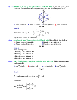 Trắc nghiệm lượng giác có lời giải chi tiết trong các đề thi thử Toán 2018