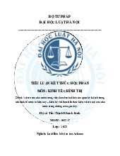 Tiểu luận - Vai trò của Nhà Nước trong lợi ích kinh tế môn Kinh tế chính trị | Trường Đại học Luật Hà Nội