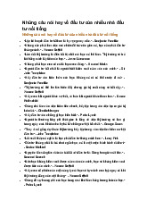 Những câu nói hay về đầu tư của nhiều nhà đầu tư nổi tiếng