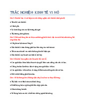 Trắc nghiệm  môn kinh tế vi mô–Trường Đại học Nguyễn Tất Thành