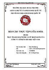 Báo cáo Thực trạng hoạt động Xuất Nhập Khẩu của Công ty cổ phần IBS MRO Việt Nam | Báo cáo thực tập giữa khóa | Trường Đại học Ngoại Thương