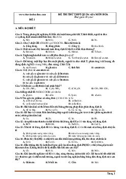 TOP 8 đề thi thử Trung học Phổ Thông Quốc Gia môn hóa (có đáp án)