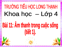 Giáo án điện tử Khoa học 4 Chân trời sáng tạo: Âm thanh trong cuộc sống