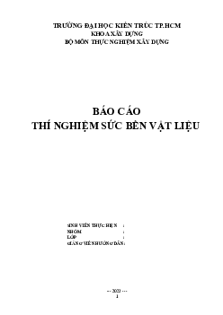 Báo cáo thí nghiệm sức bền vật liệu