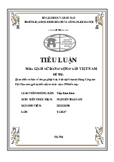 Tiểu luận :Quan điểm cơ bản về công nghiệp hóa, hiện đại hóa cảu Đảng Cộng sản Việt Nam trong phát triển đất nước từ năm 1996 đến nay. môn lịch sử Đảng–Trường Đại học kinh doanh và công nghệ Hà Nội