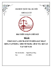 Tiểu luận pháp luật cạnh tranh về kiểm soát hoạt động tập trung kinh tế trong lĩnh vực bán lẻ tại Việt Nam