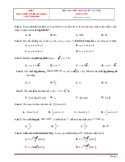 Bộ đề thi Quốc Gia 2020 môn Toán phát triển từ đề minh họa-Tập 2