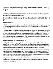 Lợi suất trái phiếu tương đương (BOND EQUIVALENT YIELD) là gì ?