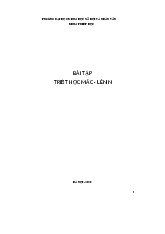Bài Tập Triết Học Mác - Lênin | Trường Đại học Khoa Học Xã Hội và Nhân Văn, Đại học Quốc gia Hà Nội