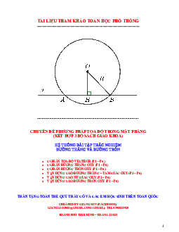 Hệ thống bài tập trắc nghiệm đường thẳng và đường tròn