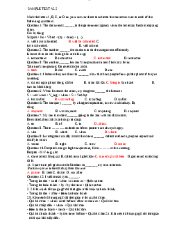 Bài tập về thì hiện tại đơn và quá khứ đơn học phần Tiếng anh