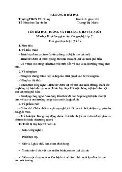 Giáo án Công nghệ 7 Bài 10: Phòng và trị bệnh cho vật nuôi | Cánh diều