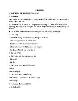 Đề cương học phần thị trường chứng khoán