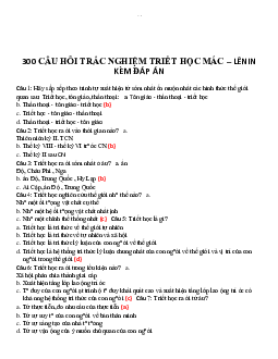 TOP 300 Câu hỏi trắc nghiệm Mác - Lênin kèm đáp áp | Đại học Thủy Lợi