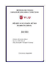 Chủ đề : Áo dài môn Cơ sở văn hóa Việt Nam | Bài tiểu luận | Đại học Văn Lang