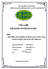 Quan điểm của Chủ nghĩa xã hội khoa học về Cách mạng xã hội chủ nghĩa. Liên hệ vấn đề ở Việt Nam môn Tư tưởng Hồ Chí Minh | Trường đại học kinh doanh và công nghệ Hà Nội