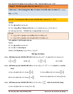 Phân dạng trắc nghiệm tính đơn điệu của hàm số (2019) – Trần Duy Thúc Toán 12