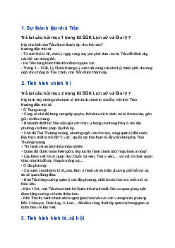 Giải SGK Lịch sử 7 Bài 13: Đại Việt thời Trần (1226 - 1400) | Kết nối tri thức