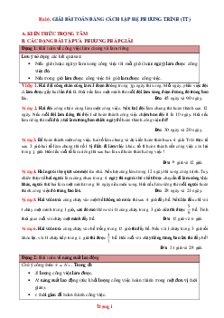 Phương pháp giải toán 9 giải bài toán bằng cách lập hệ phương trình tiếp theo (có đáp án và lời giải chi tiết)