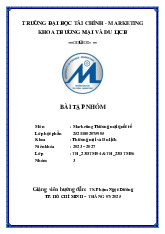 Bài tập nhóm 3: Chiến lược marketing thương mại quốc tế Môn Lý thuyết xác xuất và thống kê ứng dụng | Trường Đại học Tài chính - Marketing