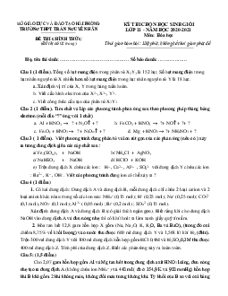 Đề thi HSG môn Hóa lớp 11 năm 2020-2021 trường Trần Nguyên Hãn vòng 1 (có đáp án)