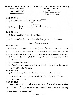 Đề HSG cấp huyện Toán 9 năm 2021 – 2022 phòng GD&ĐT Nam Trực – Nam Định