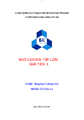 Báo cáo bài tập môn Giải tích 1 - Giải tích 1 | Trường Đại học Bách khoa Thành phố Hồ Chí Minh