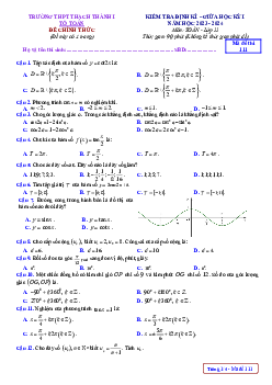 Đề giữa kỳ 1 Toán 11 năm 2023 – 2024 trường THPT Thạch Thành 1 – Thanh Hóa