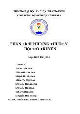 Phân Tích Phương Thuốc Y Học Cổ Truyền môn Y khoa| Trường Đại Học Tây Nguyên