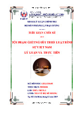 Tiểu luận tội phạm giết người theo luật hình sự Việt Nam | Môn pháp luật đại cương