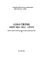 Giáo trình Môn Triết học Mác - Lênin | Đại học Văn hóa Hà Nội