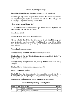 Đề thi học kì 2 Văn 6 Kết nối tri thức năm 2024 - Đề 3