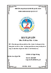 Phân tích quan điểm của triết học Mác - Lênin về mối quan hệ biện chứng giữa vật chất và ý thức. Vận dụng quan điểm này trong việc lập dự án nâng cao nhận thức cho giới trẻ về lịch sử Việt Nam hiện nay | Bài tập lớn môn triết học mác - lênin