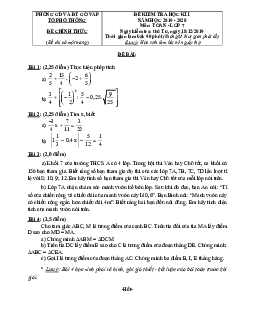 Đề thi học kỳ 1 Toán 7 năm 2019 – 2020 phòng GD&ĐT Gò Vấp – TP HCM