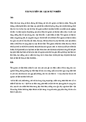 Tài nguyên du lịch tự nhiên - Quản trị dịch vụ du lịch | Trường Đại học Tài nguyên và Môi trường Hà Nội