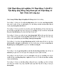 Giải Hoạt động trải nghiệm 10: Hoạt động 3 chủ đề 6 Chân Trời Sáng Tạo