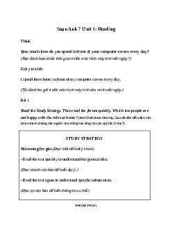 Giải Tiếng Anh 7 Unit 1: Reading | Friends Plus