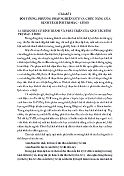 Chủ đề 1 - Kinh tế chính trị Mác-Lênin | Quản trị kinh doanh | Trường đại học Nha Trang