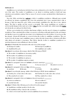 PASSAGE 33_Theme 1. Environment and Nature (Môi trường và thế giới tự nhiên)