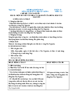 Giáo án Lịch sử và địa lí lớp 4 Tuần 25 | Chân trời sáng tạo