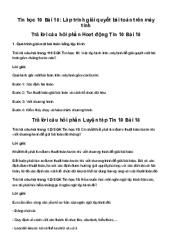 Giải Tin học 10 Bài 18: Lập trình giải quyết bài toán trên máy tính | Cánh diều
