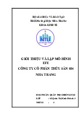 Bài Tập Mô Hình Chiến Lược Công Ty Thủy Sản Nha Trang môn Quản trị chiến lược | Trường Đại Học Nha Trang