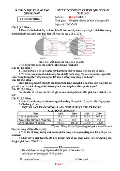 Đề thi olympic địa lí 10 sở gd&đt quảng nam 2021 (có đáp án)