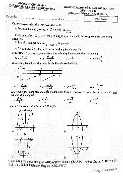 Đề kiểm tra học kỳ I Toán 12 năm học 2017 – 2018 trường Lê Thánh Tông – Quảng Ninh