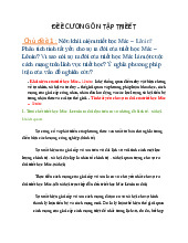 Đề cương: Tính tất yếu và ý nghĩa môn Triết học Mác - Lênin | Trường đại học Mở Hà Nội