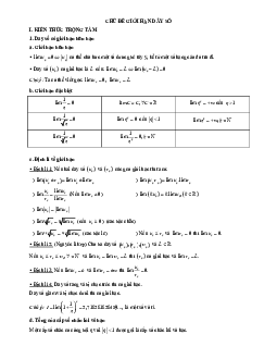 Tài liệu chủ đề giới hạn dãy số