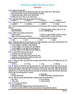 Bài tập trắc nghiệm môn hóa học 9 bài 39 Benzzen (có đáp án)