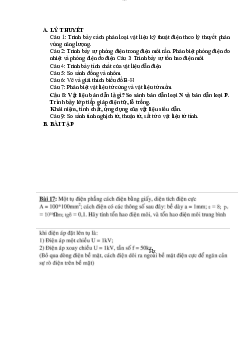 Đề cương ôn tập môn Vật liệu kỹ thuật điện