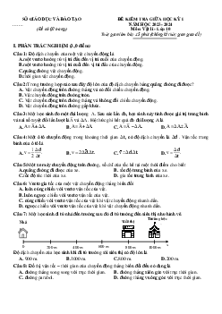 Giải đề thi giữa học kì 1 lớp 10 năm 2023 - 2024 sách Kết nối tri thức với cuộc sống | Vật lí 10 đề 2